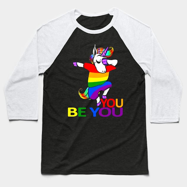 House Unicorn You Be You Rainbow Costume Gift Baseball T-Shirt by Pretr=ty